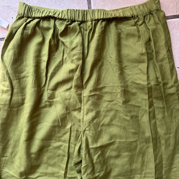 Olive Green Wide-Leg Trousers - Picture 4 of 4